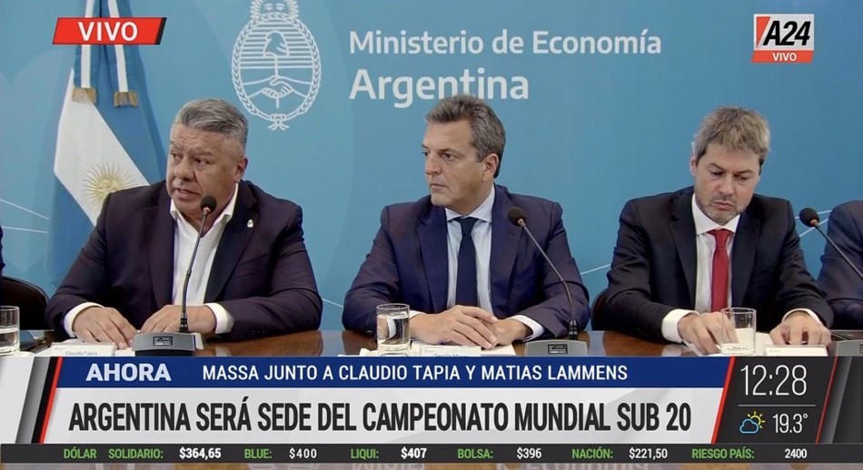 Argentina oficializó la firma de los avales para la organización del Mundial sub-20