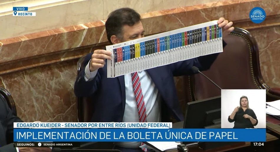 El Senado aprobó en general la Boleta Única de Papel y el proyecto vuelve a Diputados