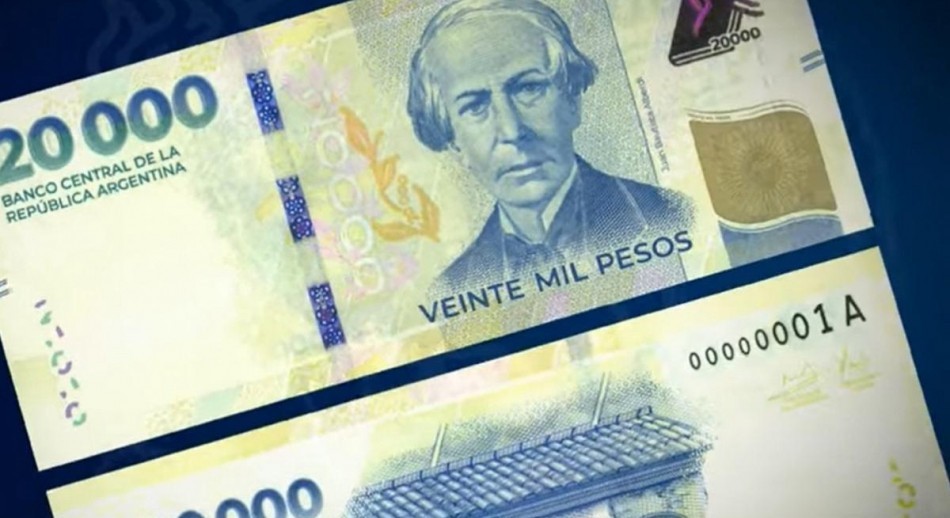 Los presentó en BCRA: El nuevo billete de $ 20.000 ya está en la calle